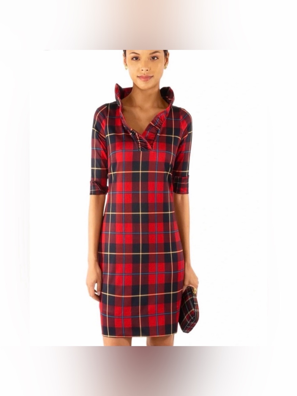Gretchen Scott Designs Ruffneck Duke of York Tartan Plaid Dress